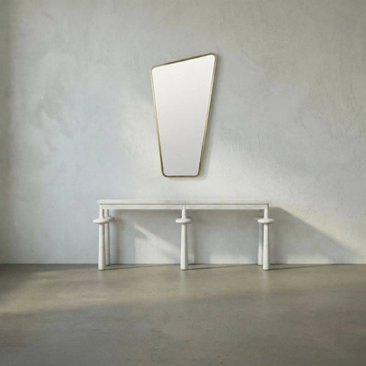 Juliet Mirror by Noir in antique brass. Made from metal in a modern style.