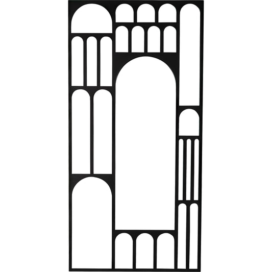 Doorway Mirror by Noir in matte black. Made from industrial steel and mirror in a modern style.
