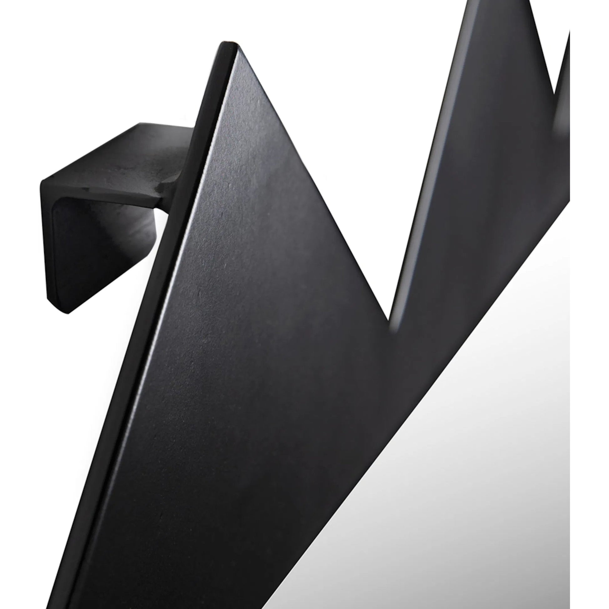 Didier Mirror by Noir in matte black. Made from industrial steel, mirror in a unique style.