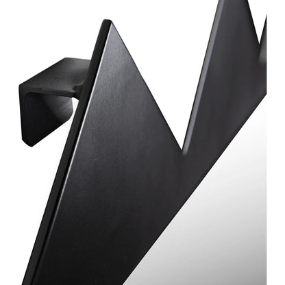 Didier Mirror by Noir in matte black. Made from industrial steel, mirror in a unique style.