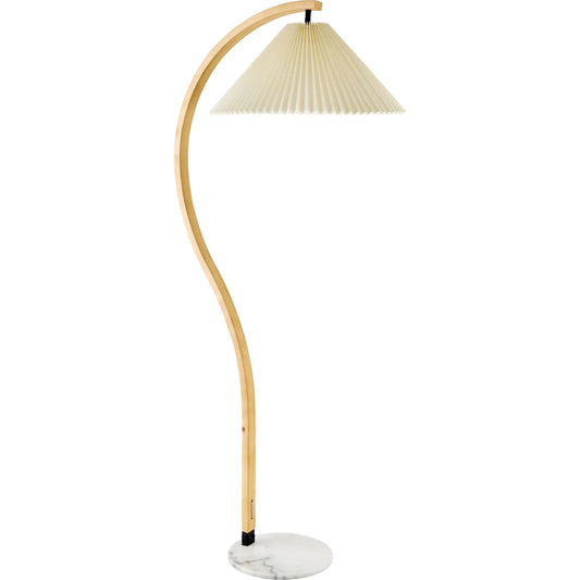 Gumel Accent Floor Lamp by Livabliss in body: cream; base: white; shade: white; cord: translucent and natural painted. Made from rubber wood, marble, linen, plastic in a transitional style.