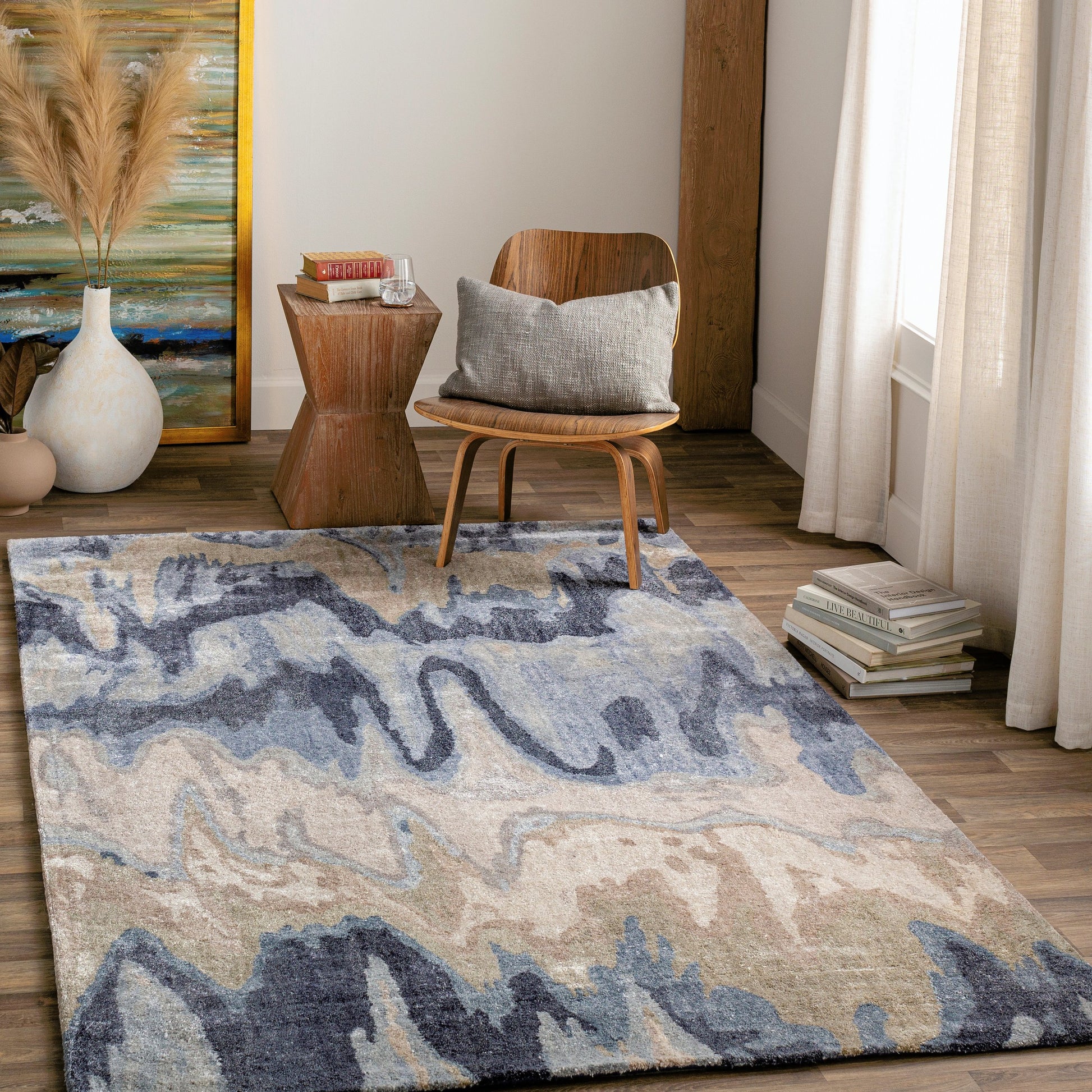 Gemini Rug - 12645 by Surya in beige, denim, navy, light gray. Made from unique in a unique style.