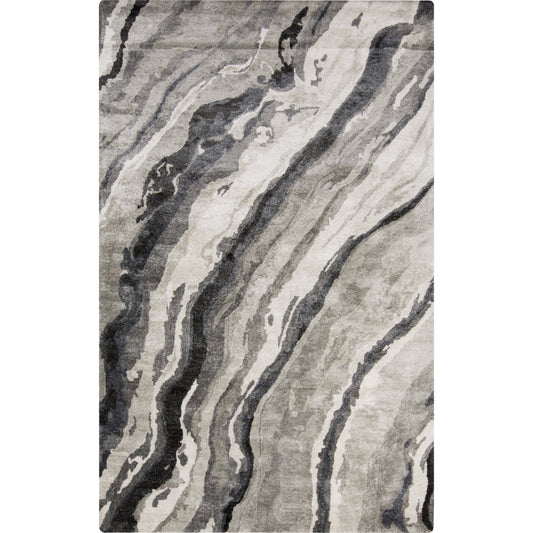 Gemini Rug - 12647 by Surya in charcoal, gray. Made from 100% banana silk in a unique style.