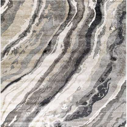 Gemini Rug - 12647 by Surya in charcoal, gray, light slate, off-white. Made from unique in a unique style.