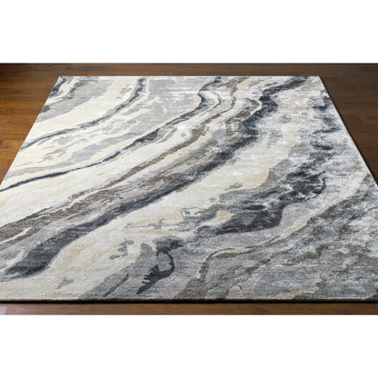 Gemini Rug - 12647 by Surya in charcoal, gray, light slate, off-white. Made from unique in a unique style.
