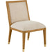 Santos Side Chair by Currey and Company. Made from mahogany, rattan, brass in a modern style.