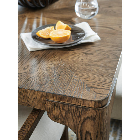 Chapman Leg Dining Table by Hooker Furniture in sorrel. Made from white oak veneers, metal ferrules in a modern style.