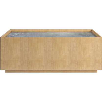 Loft Rectangular Cocktail Table by A.R.T. Furniture in natural maple. Made from poplar, rubberwood, figured maple, marble in a modern style.