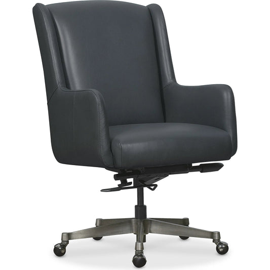 Benito Executive Swivel Tilt Chair by Hooker Furniture in salvo denim. Made from leather in a unique style.