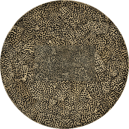 Eclectic Round Cut-Out Lamp Table by Jonathan Charles in dalmatian eggshell. Made from resin in a modern style.