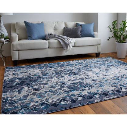Indio Diamond Rug - 39H0F by Feizy in blue, ivory, gray. Made from unique in a unique style.