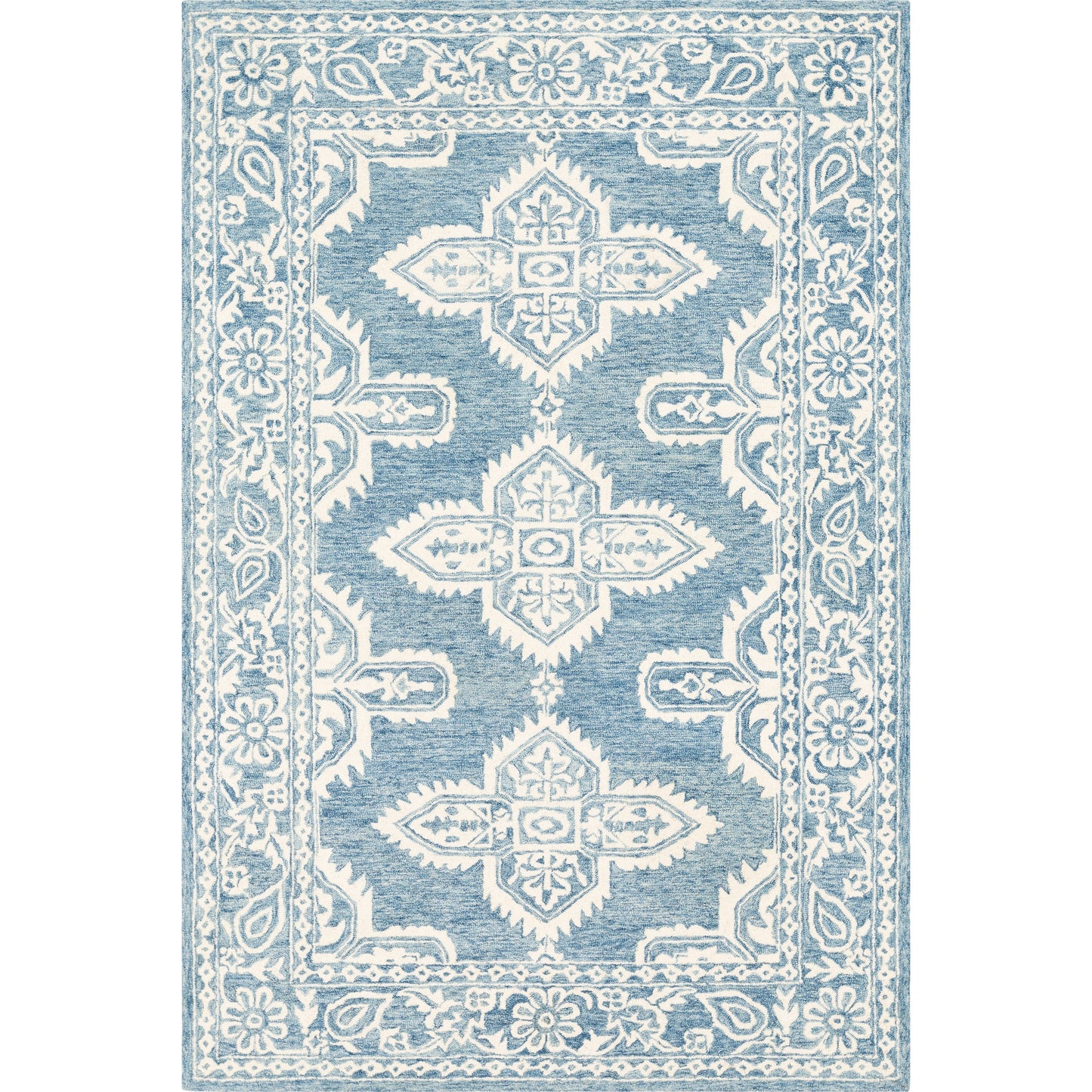 000 SR-755446,SR-755447,SR-755448,SR-755449,SR-755453,SR-755454 | Primary Silo | Granada GND-2300 Rug by Livabliss in ice blue, light beige, blue. Made from 100% wool in a unique style.
