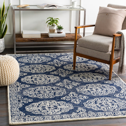 Granada Rug - 23805 by Livabliss in gray, light blue, beige, navy, light beige, charcoal. Made from unique in a unique style.