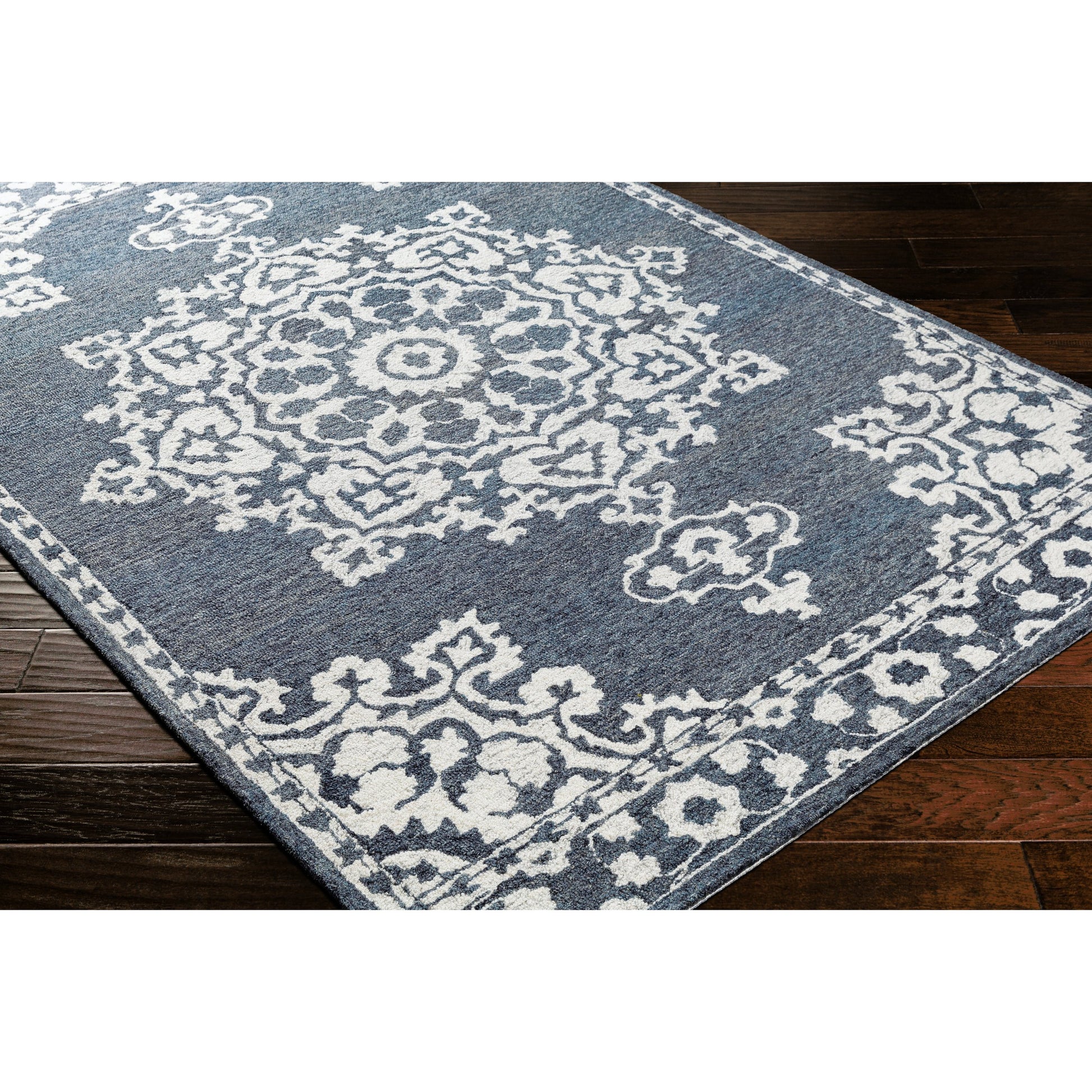 Granada Rug - 23806 by Surya in charcoal, cream. Made from 100% wool in a unique style.