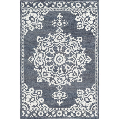 Granada Rug - 23806 by Surya in charcoal, cream. Made from 100% wool in a unique style.