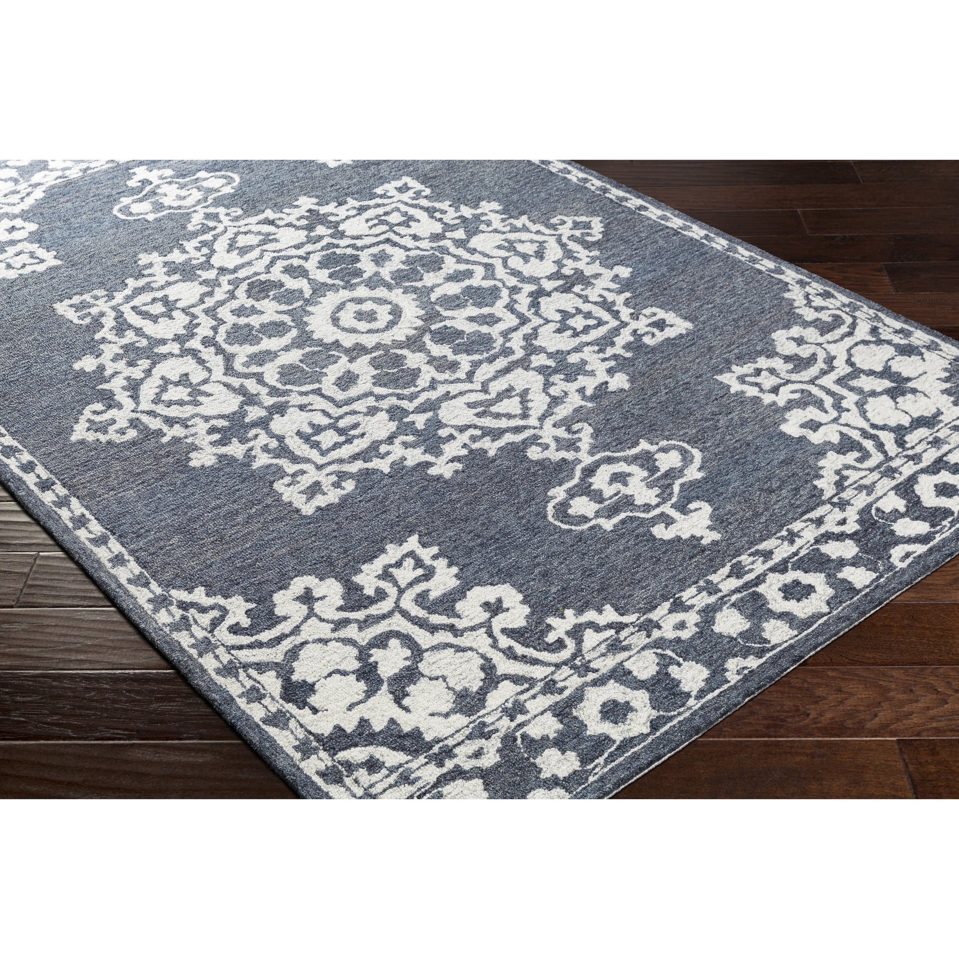 Granada Rug - 23806 by Surya in charcoal, cream. Made from 100% wool in a unique style.