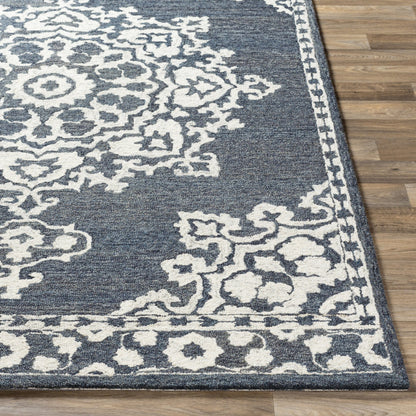 Granada Rug - 23806 by Surya in charcoal, cream. Made from 100% wool in a unique style.