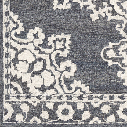 Granada Rug - 23806 by Surya in charcoal, cream. Made from 100% wool in a unique style.