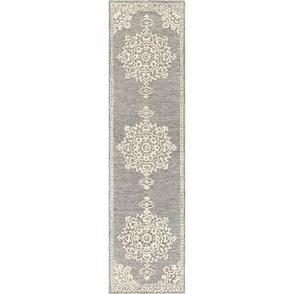 Granada Rug - 23806 by Surya in charcoal, cream. Made from 100% wool in a unique style.