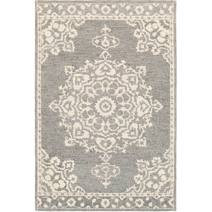 Granada Rug - 23806 by Surya in charcoal, cream. Made from 100% wool in a unique style.