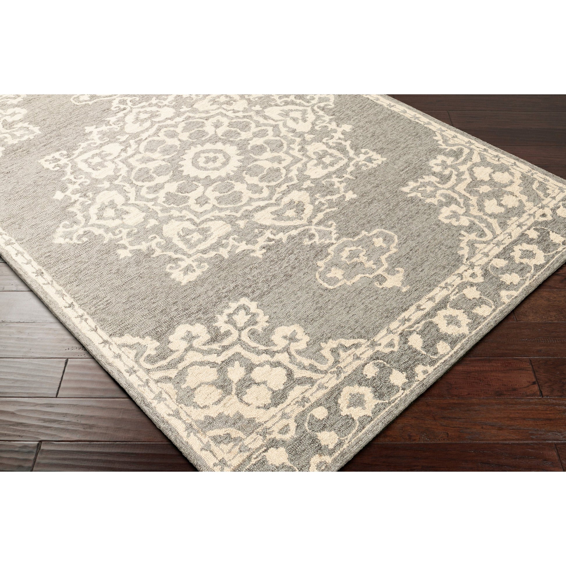 Granada Rug - 23806 by Surya in charcoal, cream. Made from 100% wool in a unique style.