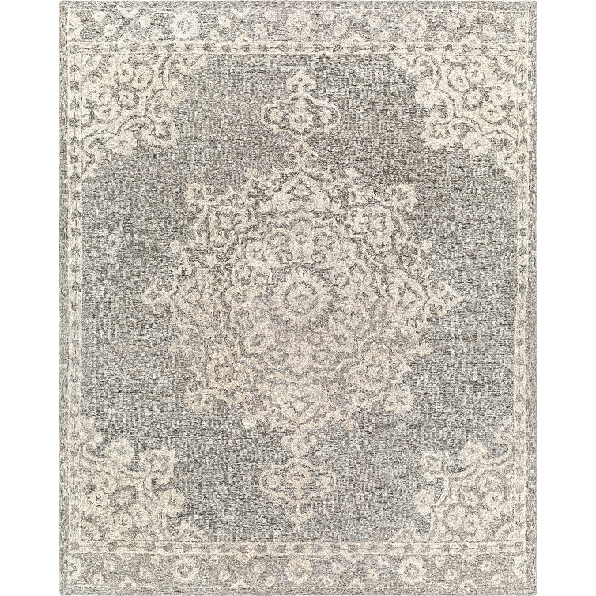 Granada Rug - 23806 by Surya in charcoal, cream. Made from 100% wool in a unique style.