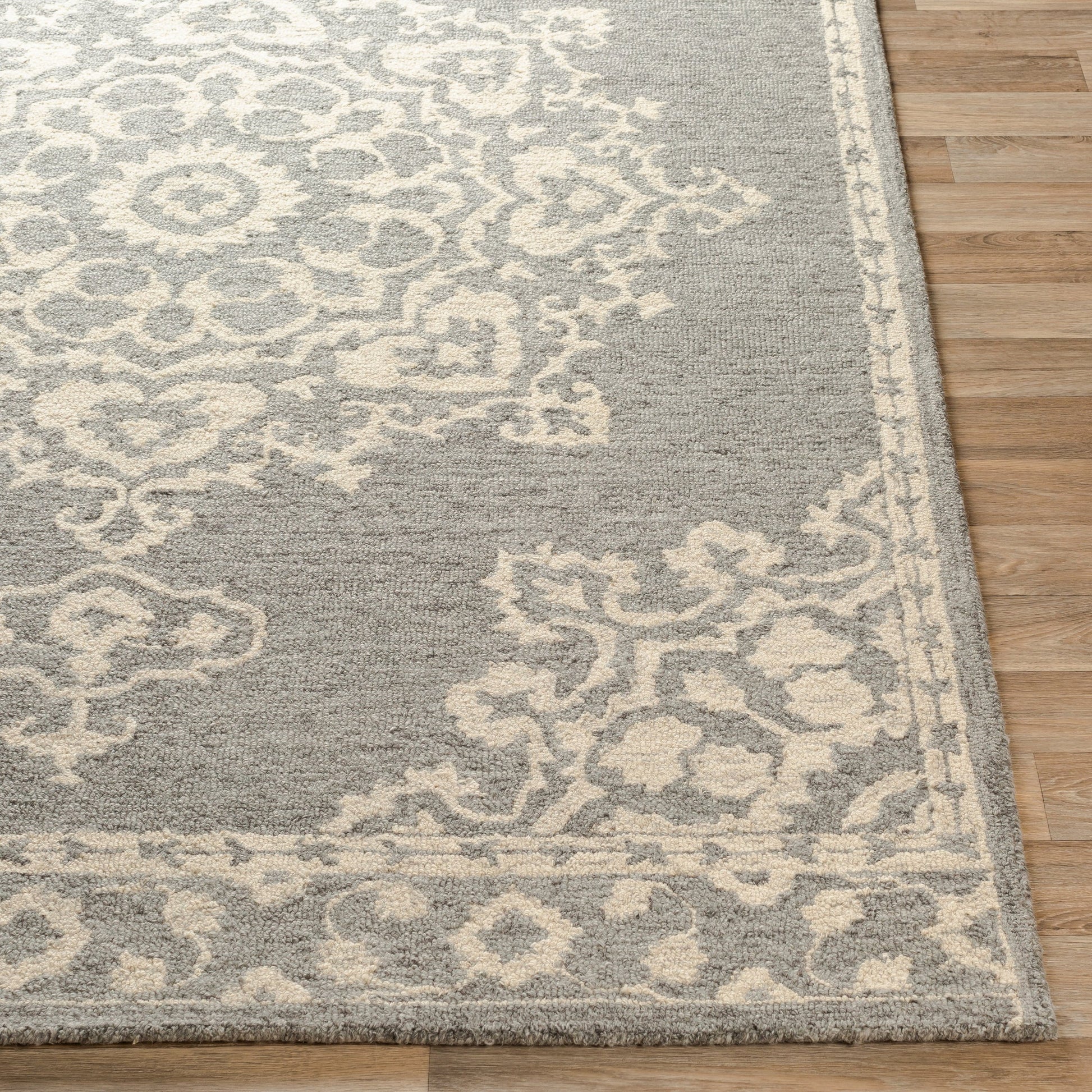 Granada Rug - 23806 by Surya in charcoal, cream. Made from 100% wool in a unique style.