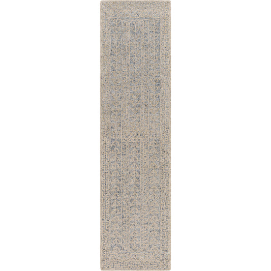 Granada Rug - 24532 by Livabliss in navy, light blue, ivory. Made from 100% wool in a unique style.