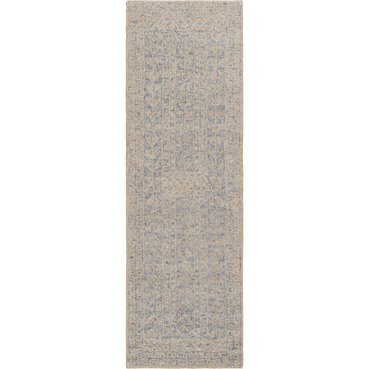 Granada Rug - 24532 by Livabliss in navy, light blue, ivory. Made from 100% wool in a unique style.