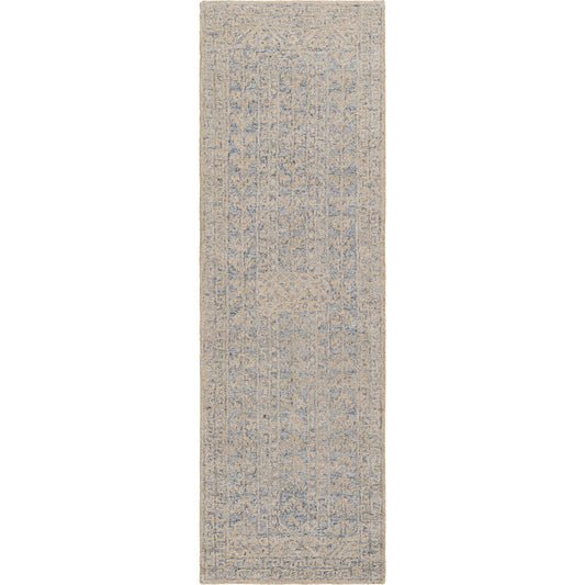 Granada Rug - 24532 by Livabliss in navy, light blue, ivory. Made from 100% wool in a unique style.