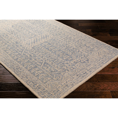 Granada Rug - 24532 by Livabliss in navy, light blue, ivory. Made from 100% wool in a unique style.