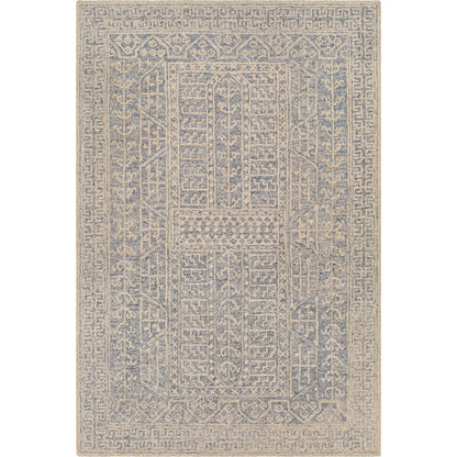 Granada Rug - 24532 by Livabliss in navy, light blue, ivory. Made from 100% wool in a unique style.