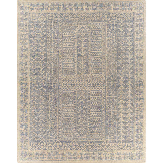 Granada Rug - 24532 by Livabliss in navy, light blue, ivory. Made from 100% wool in a unique style.