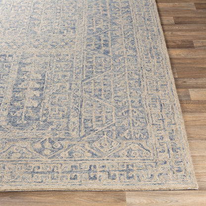Granada Rug - 24532 by Livabliss in navy, light blue, ivory. Made from 100% wool in a unique style.