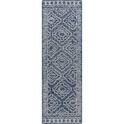 Granada Rug - 24536 by Livabliss in navy, light blue, beige. Made from 100% wool in a unique style.