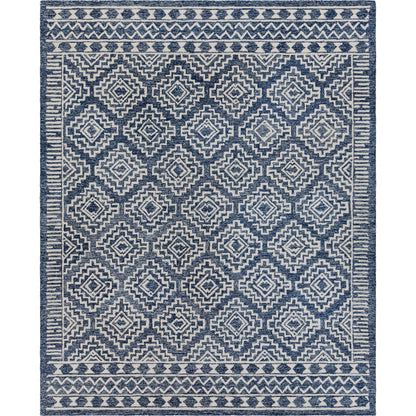 Granada Rug - 24536 by Livabliss in navy, light blue, beige. Made from 100% wool in a unique style.