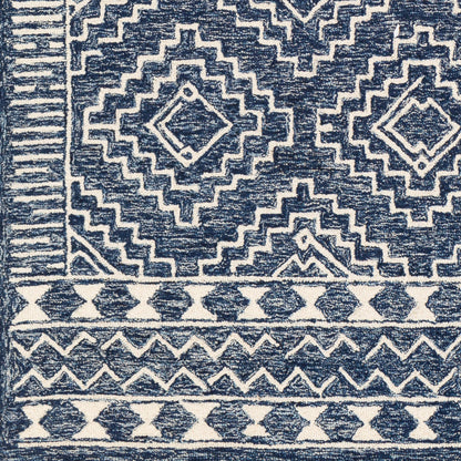 Granada Rug - 24536 by Livabliss in navy, light blue, beige. Made from 100% wool in a unique style.