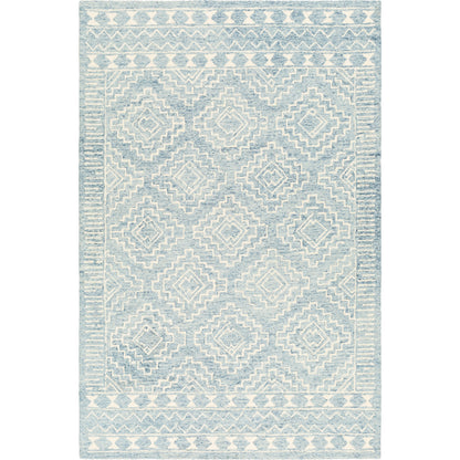 Granada Rug - 24536 by Livabliss in navy, light blue, beige. Made from 100% wool in a unique style.
