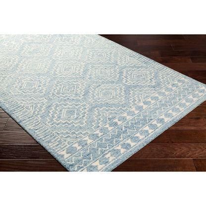 Granada Rug - 24536 by Livabliss in navy, light blue, beige. Made from 100% wool in a unique style.