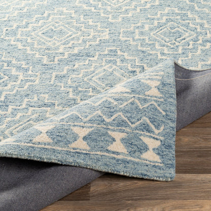 Granada Rug - 24536 by Livabliss in navy, light blue, beige. Made from 100% wool in a unique style.