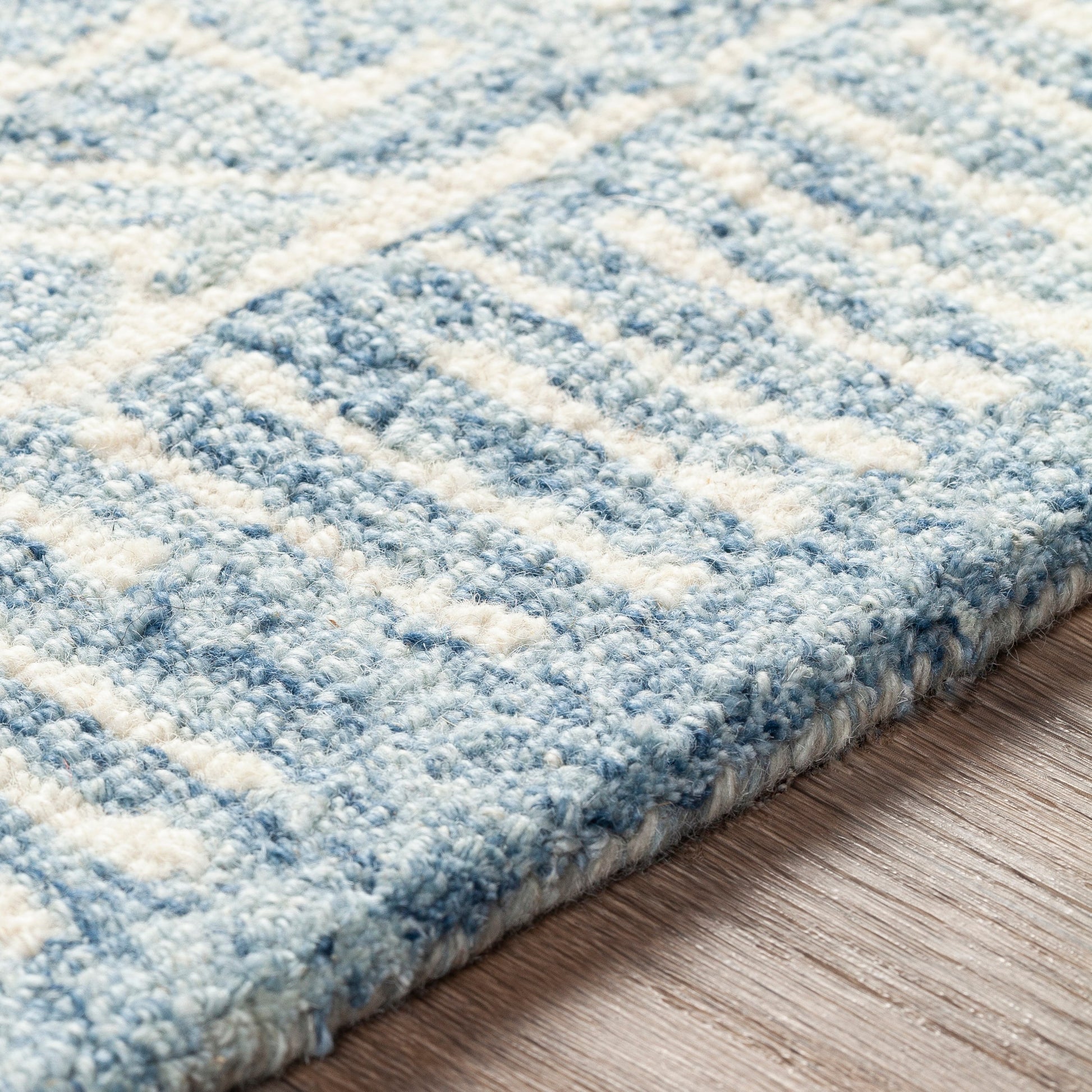 Granada Rug - 24536 by Livabliss in navy, light blue, beige. Made from 100% wool in a unique style.