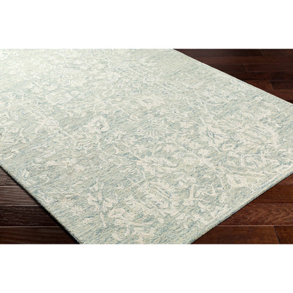 Granada Rug - 29983 by Livabliss in teal, light green, cream. Made from 100% wool in a unique style.