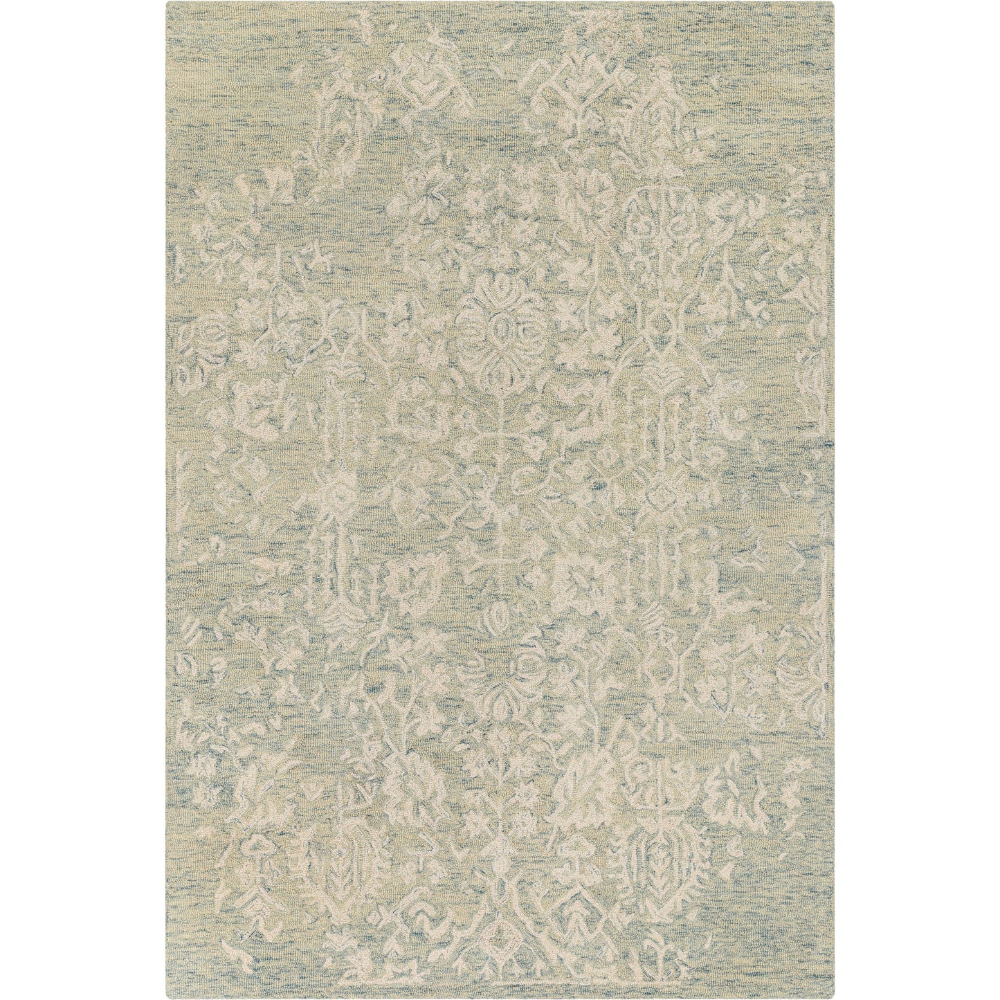 001 SI-1882231,SI-1882232,SI-1882233,SI-1882234 | Primary Silo | Granada Rug - 29983 by Livabliss in teal, light green, cream. Made from 100% wool in a unique style.