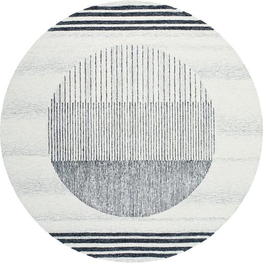 Granada GND-2334 Rug by Livabliss in light beige, black, charcoal. Made from 100% wool in a unique style.