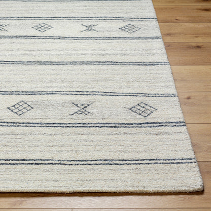 Granada Rug - 32650 by Livabliss in cream, black, charcoal. Made from main: 100% wool in a unique style.