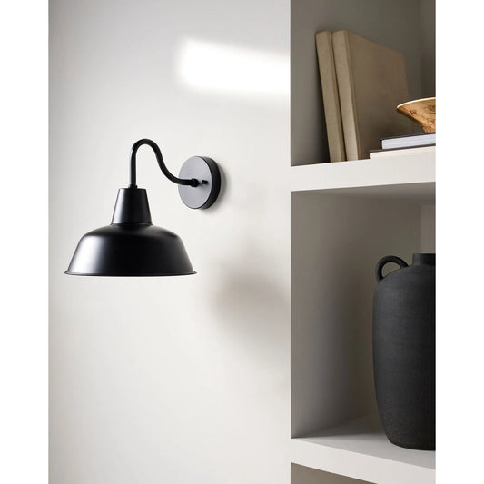 Gianni Wall Sconce - 532974 by Livabliss in fixture: black, shade (outside): black, shade (inside): gold, cord: black and paintedmetallicpaintedpainted. Made from iron, metal in a modern style.