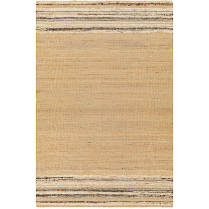 Geneva GNV-2300 Rug by Surya in black, charcoal, peach, light beige. Made from 60% jute, 40% wool in a unique style.