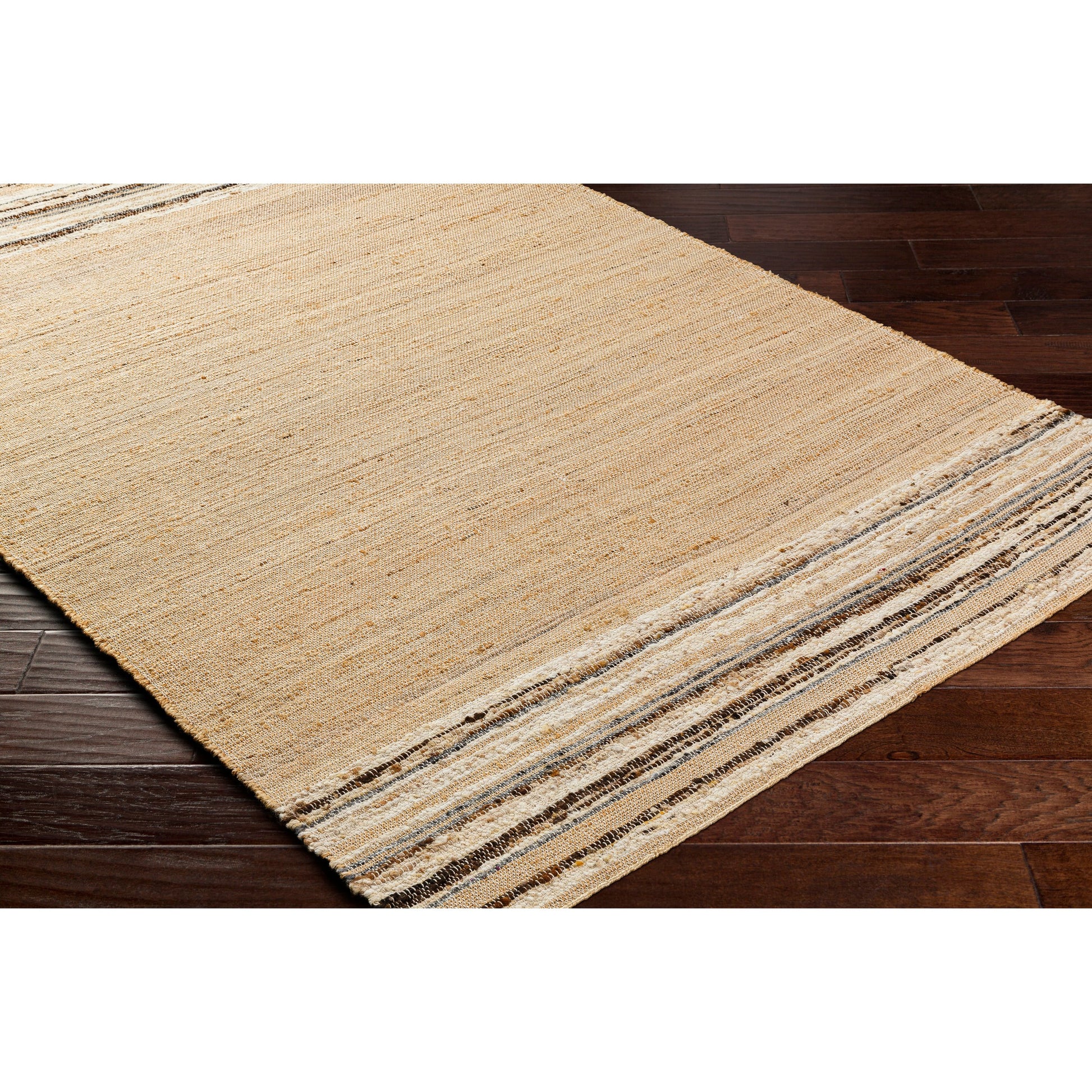 Geneva GNV-2300 Rug by Surya in black, charcoal, peach, light beige. Made from 60% jute, 40% wool in a unique style.