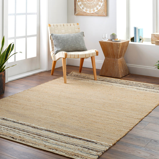 Geneva Rug - 31802 by Surya in black, charcoal, peach, light beige. Made from 60% jute, 40% wool in a unique style.