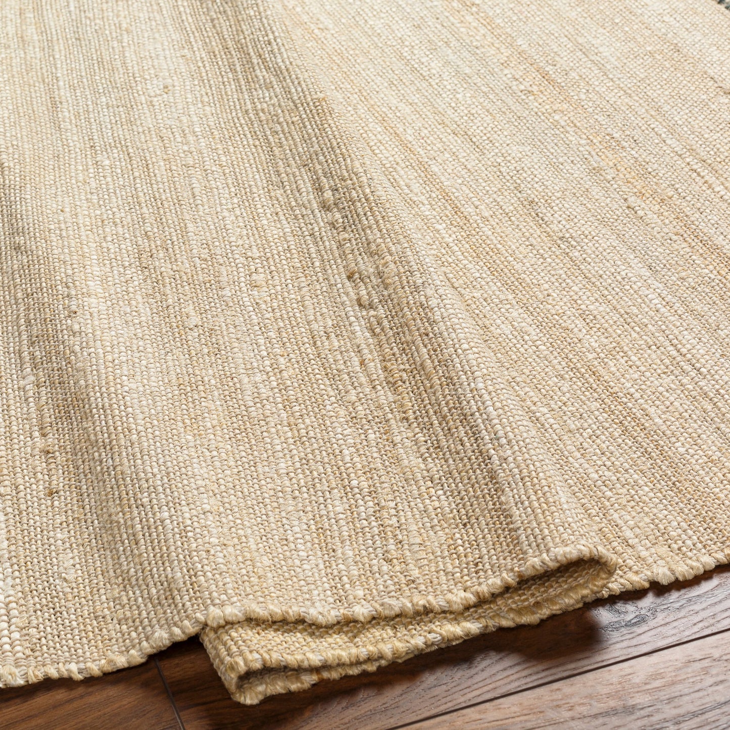 005 SI-1882128,SI-1882130,SI-1882131,SI-1882133 | Closeup | Geneva GNV-2303 Rug by Surya in beige, dark green, light sage, tan. Made from 60% jute, 40% wool in a unique style.